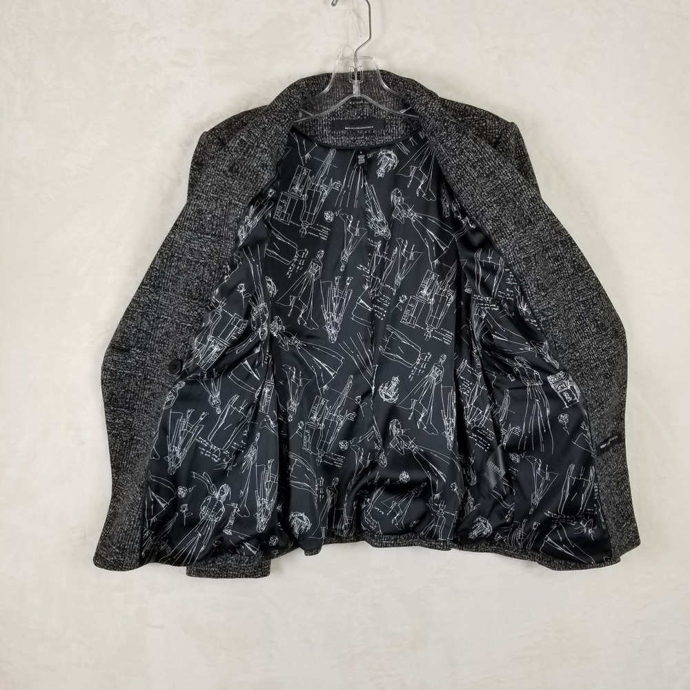 White House Black Market Studio Blazer Womens 6 Grey Double Breasted Textured - Picture 3 of 10